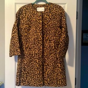 CAbi Style#990 Womens Cheetah Print One Button 3/4 Sleeve Estate Jacket. Medium.
